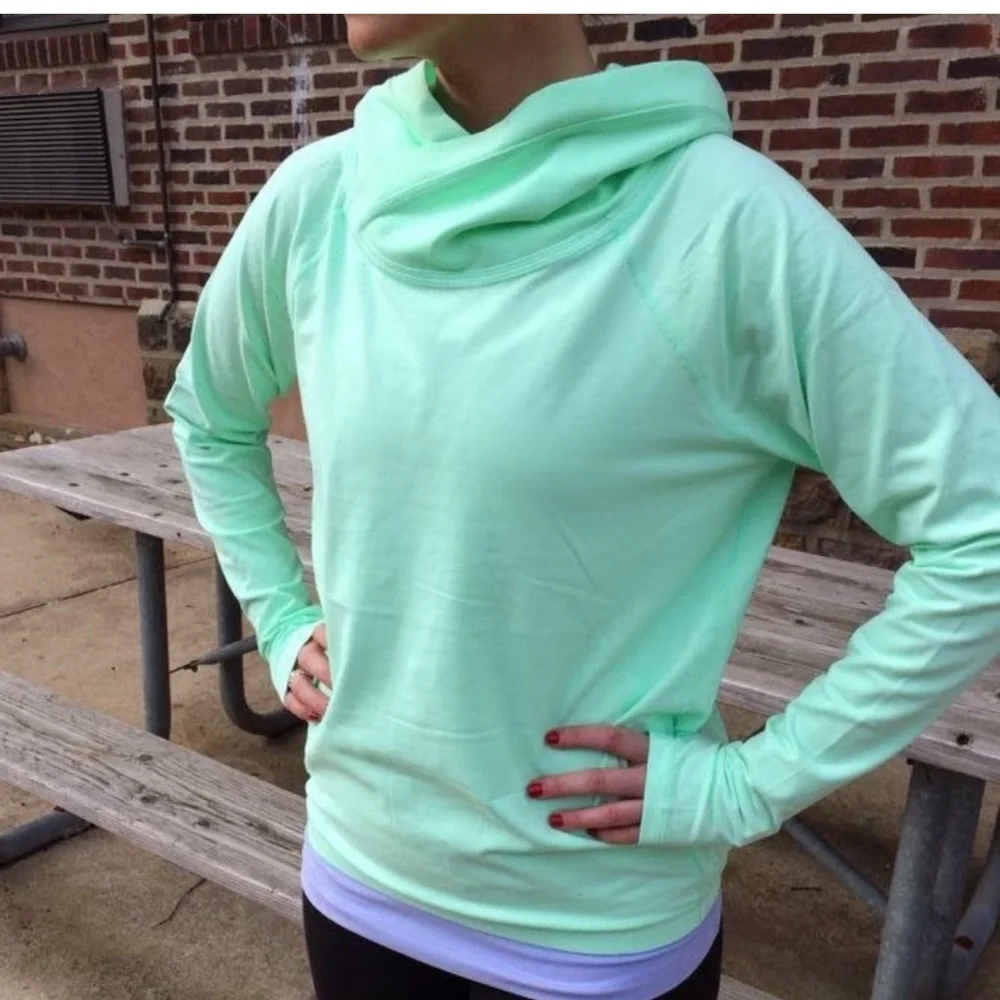 Lululemon mint green pullover with cowl neck - Picture 7 of 11